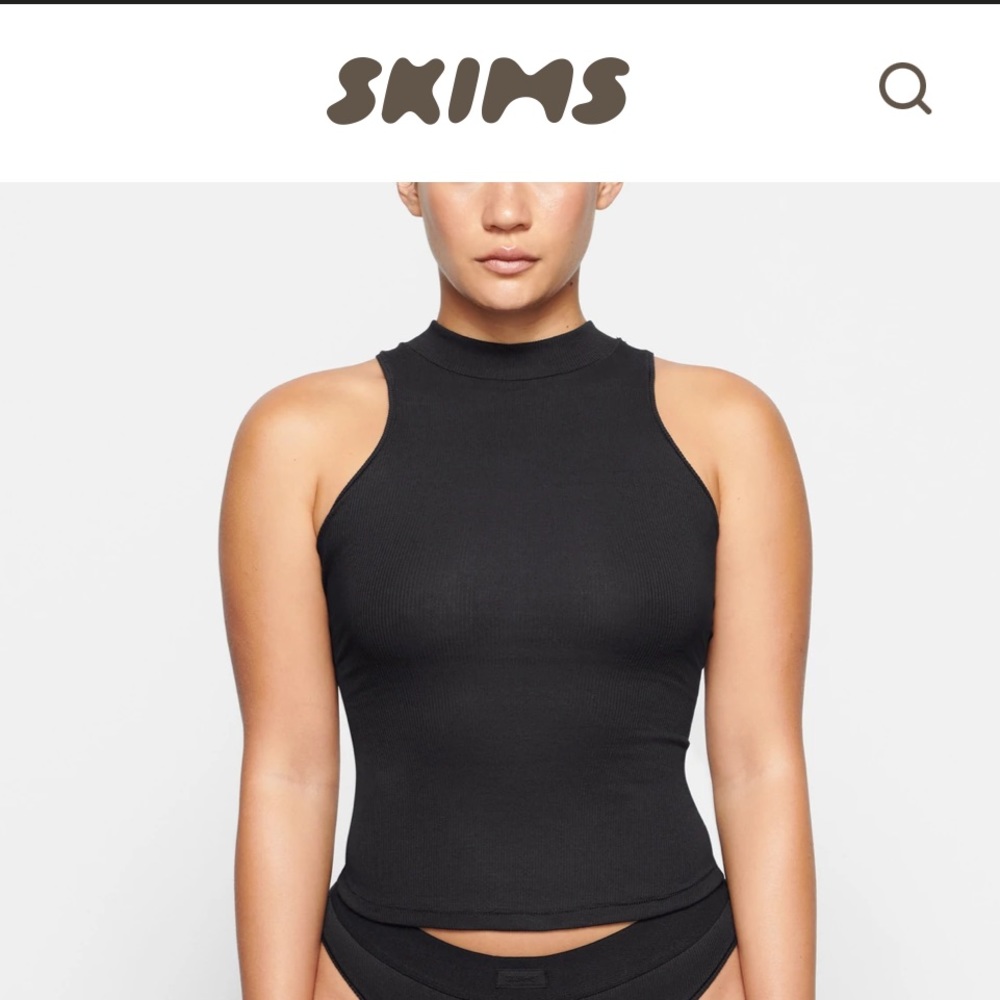 Skims ribbed high neck cami